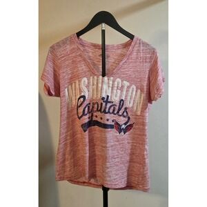 4Her by Carl Banks Washington Capital Short Sleeve V-Neck Shirt Women's Large